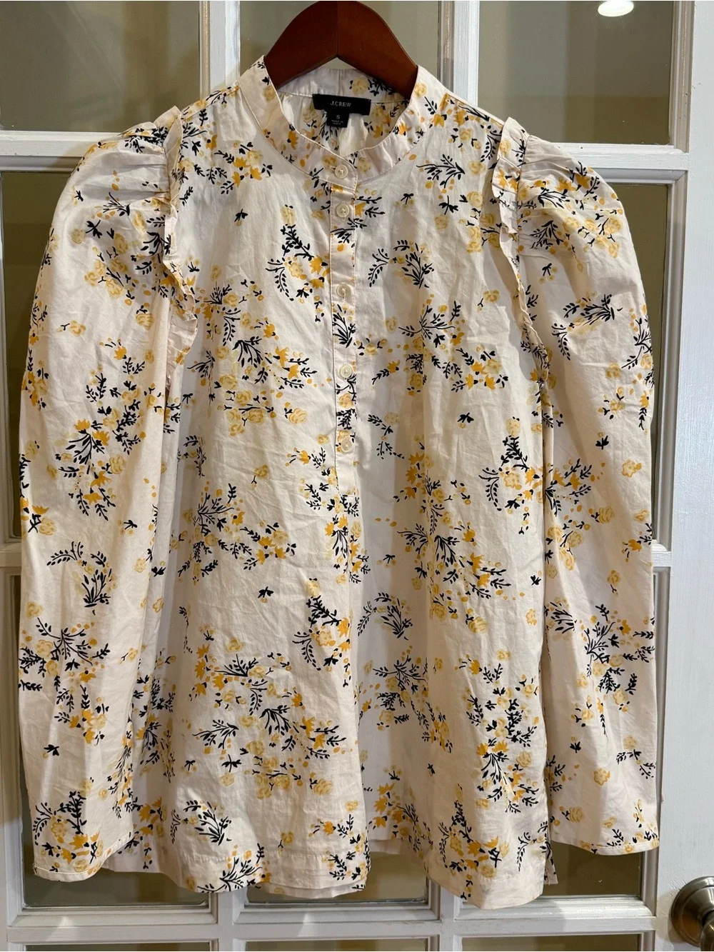 J Crew Puff-Sleeve Top in Budding Floral BB289 Size S
